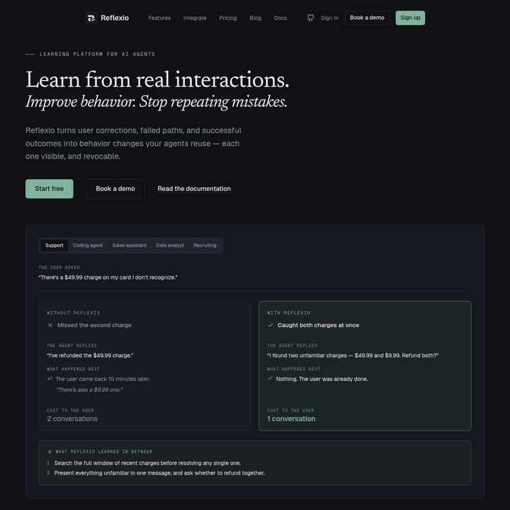 Reflexio Code & IT AI tool screenshot