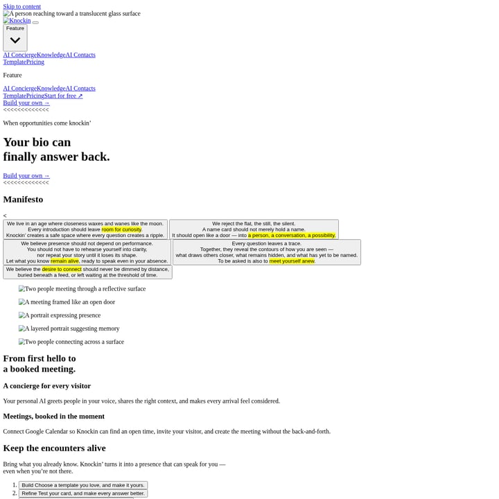 Knockin' Chat Bot AI tool screenshot