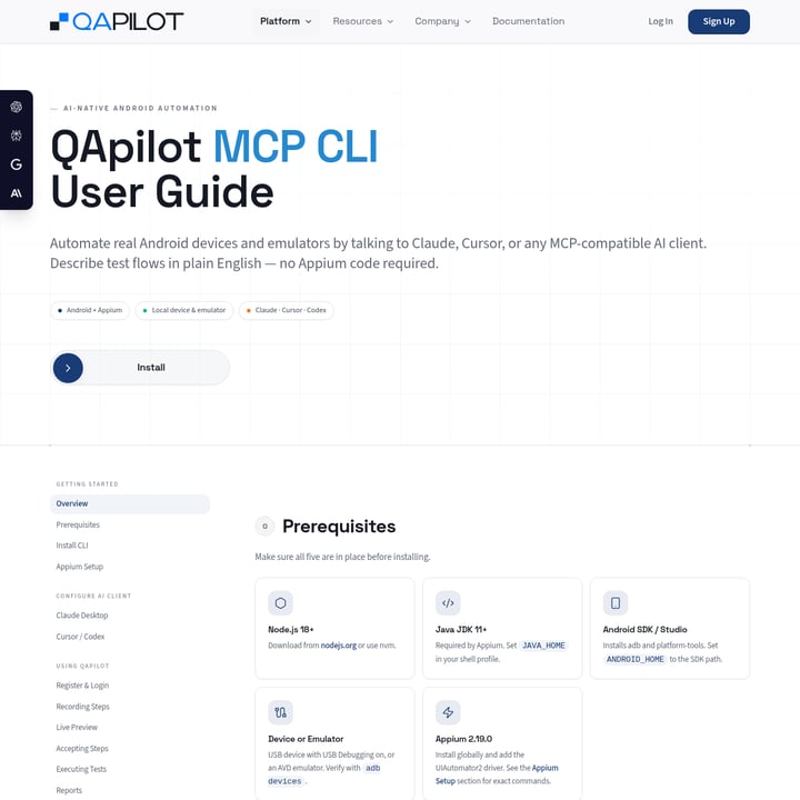 QApilot MCP for Android Code & IT AI tool screenshot