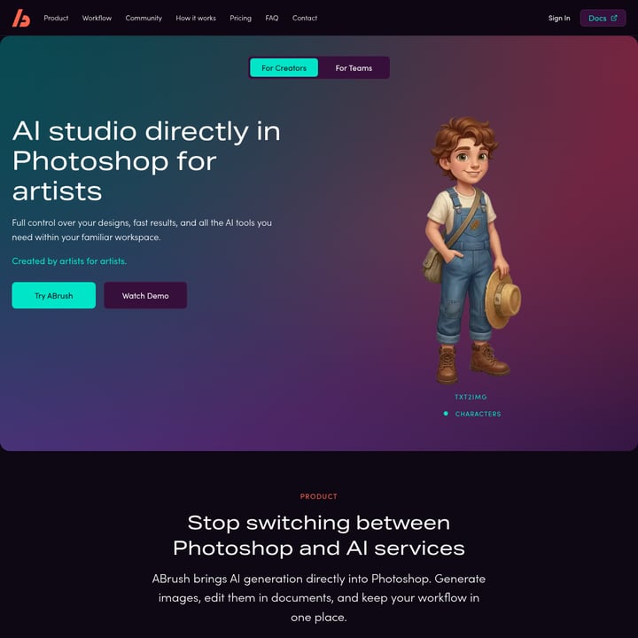 ABrush Photo & Image Editing AI tool screenshot