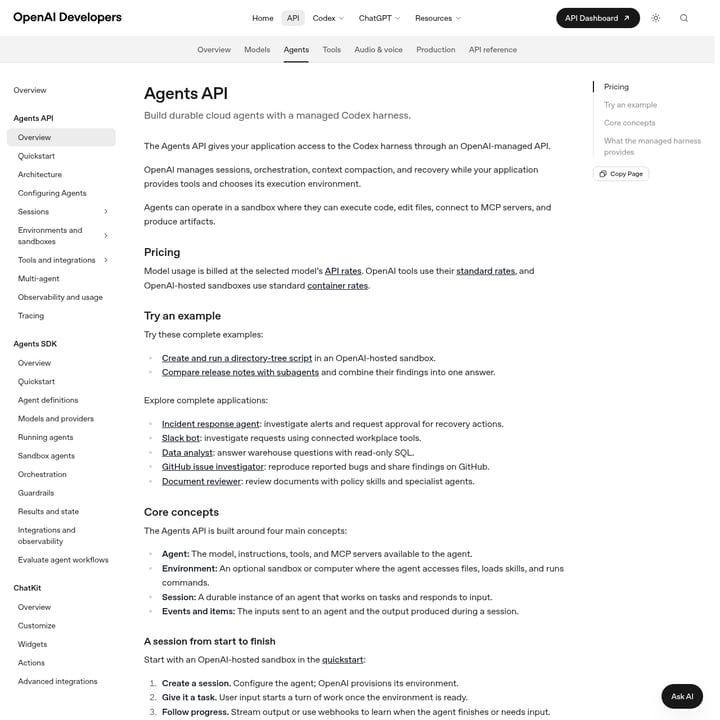 OpenAI Agents API Code & IT AI tool screenshot
