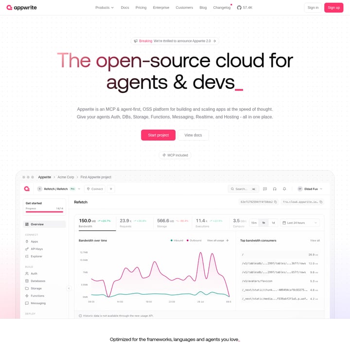 Appwrite 2.0 Code & IT AI tool screenshot