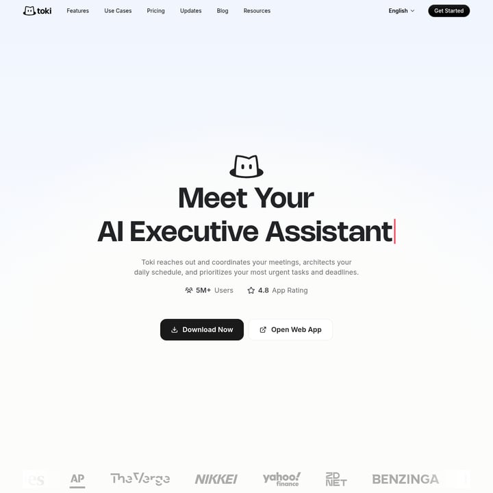 Toki Coordination Meeting Assistant AI tool screenshot