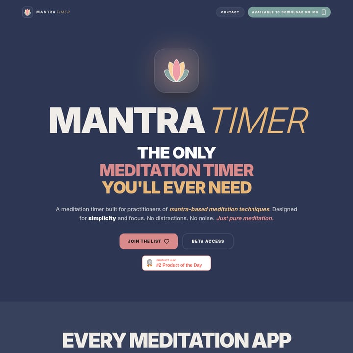 Mantra Timer Productivity AI tool screenshot