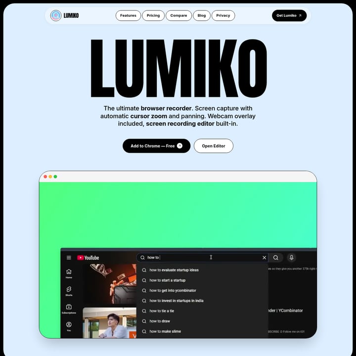Lumiko Video AI tool screenshot
