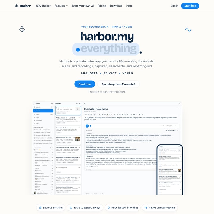 Harbor Productivity AI tool screenshot