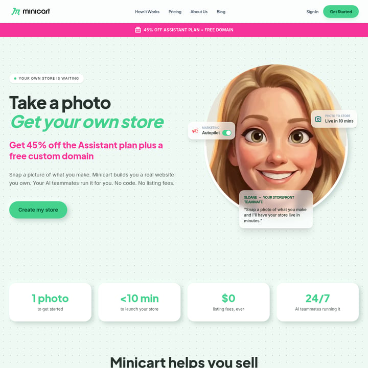 Minicart Ecommerce AI tool screenshot