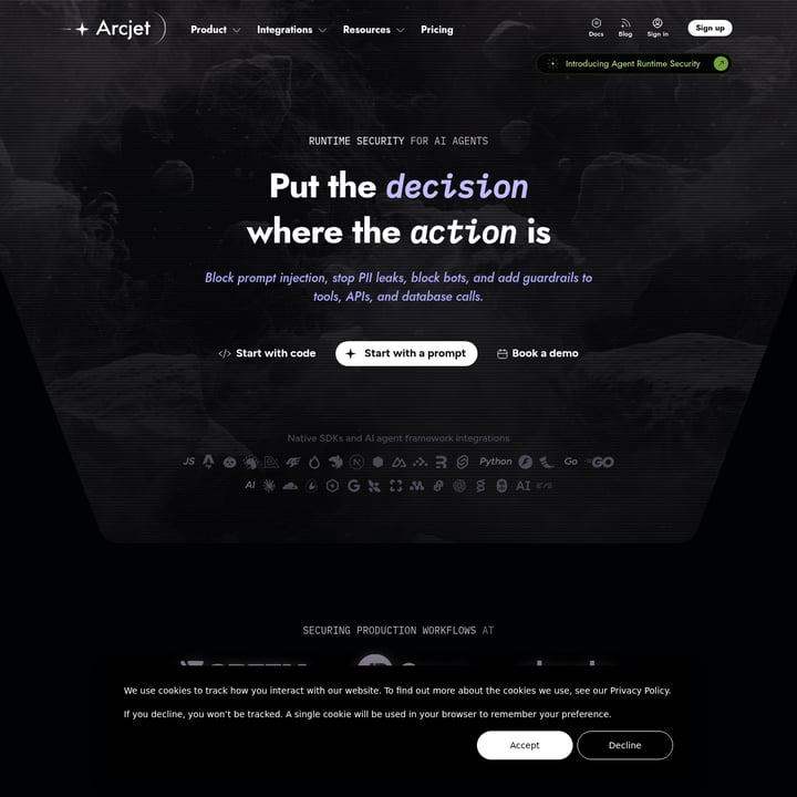 Arcjet Code & IT AI tool screenshot