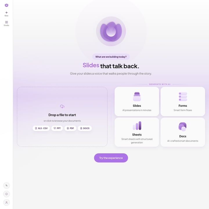 WZRD Slides & Presentations AI tool screenshot