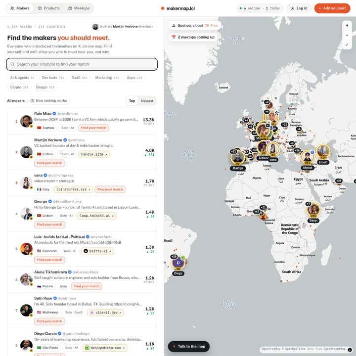 MakerMap Social & Dating AI tool screenshot