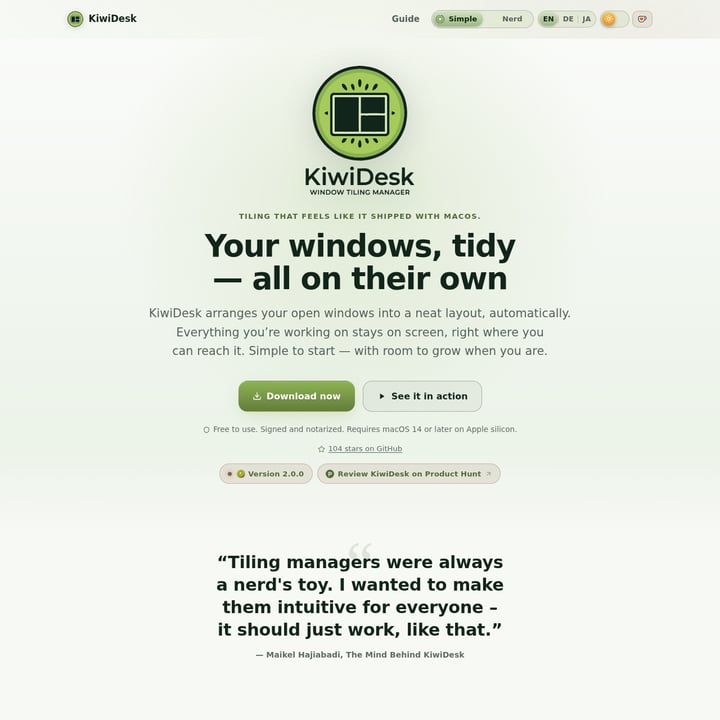 KiwiDesk Organization & Automation AI tool screenshot