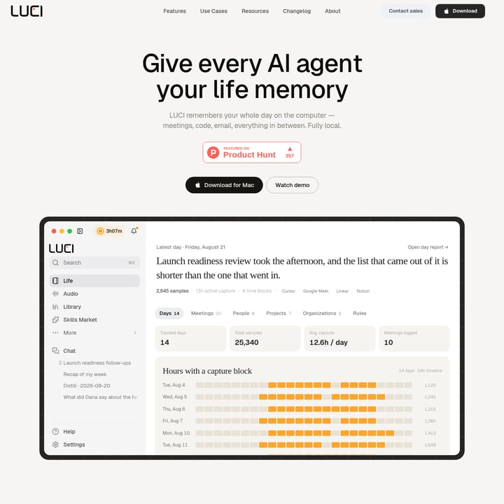 LUCI Desktop Código e IT AI tool screenshot