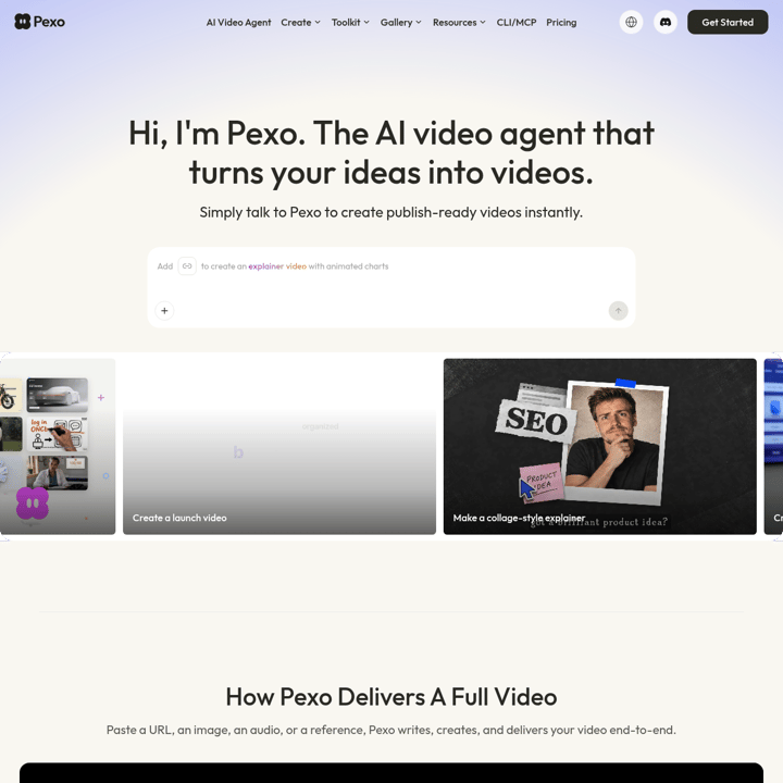 Pexo Video AI tool screenshot