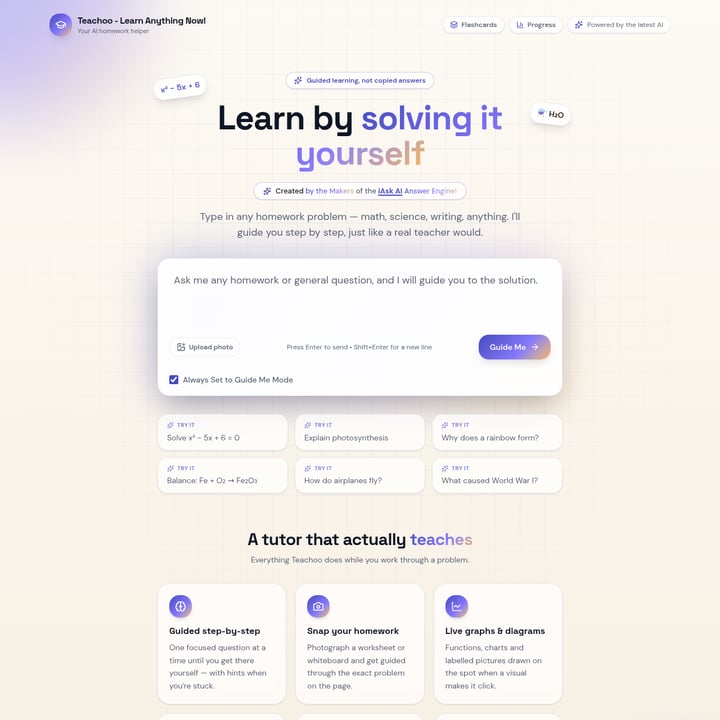 Teachoo Education AI tool screenshot