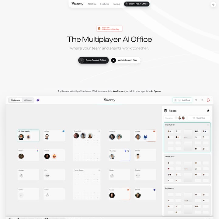 Velozity Produktivität AI tool screenshot