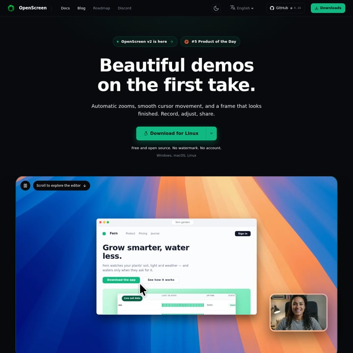 OpenScreen 2 Video AI tool screenshot