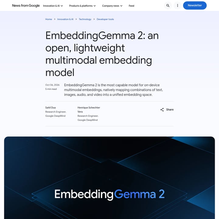 Google EmbeddingGemma 2 Search Engines AI tool screenshot