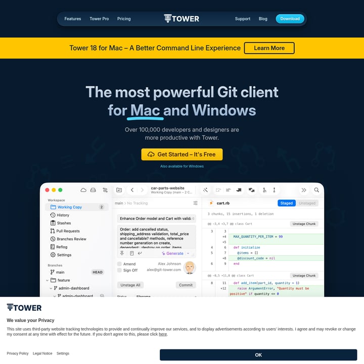 Tower 18 for Mac Code & IT AI tool screenshot