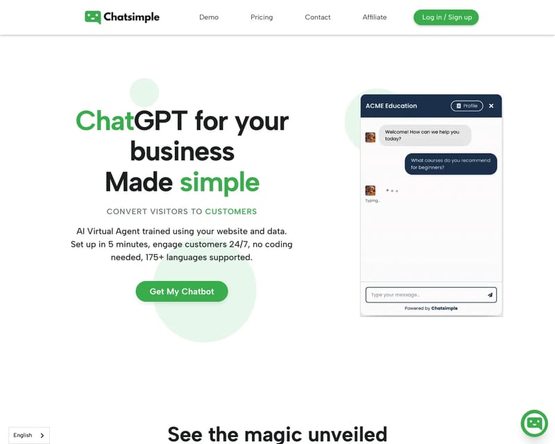 Chatsimple - AI Tool Screenshot and Interface Preview