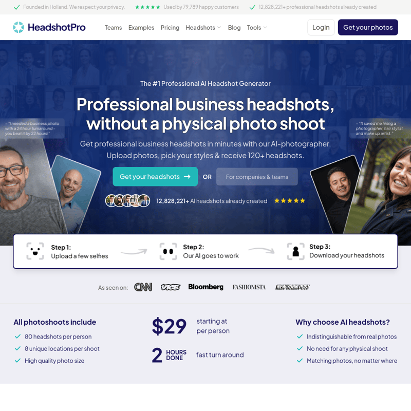 Corporate Headshots AI - AI Tool Screenshot and Interface Preview