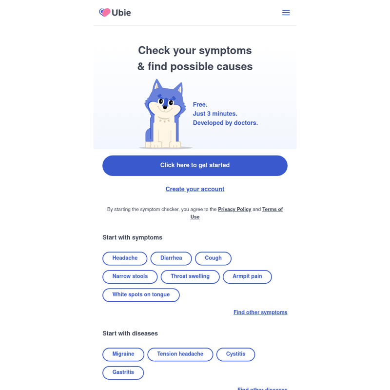 Ubie AI Symptom Checker