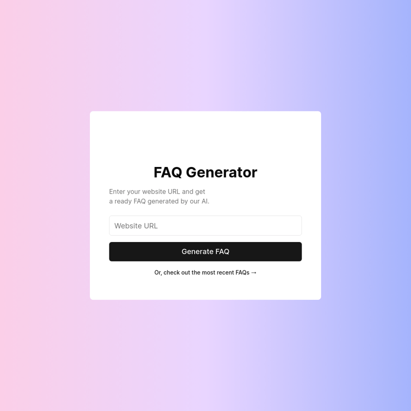 FAQ Generator