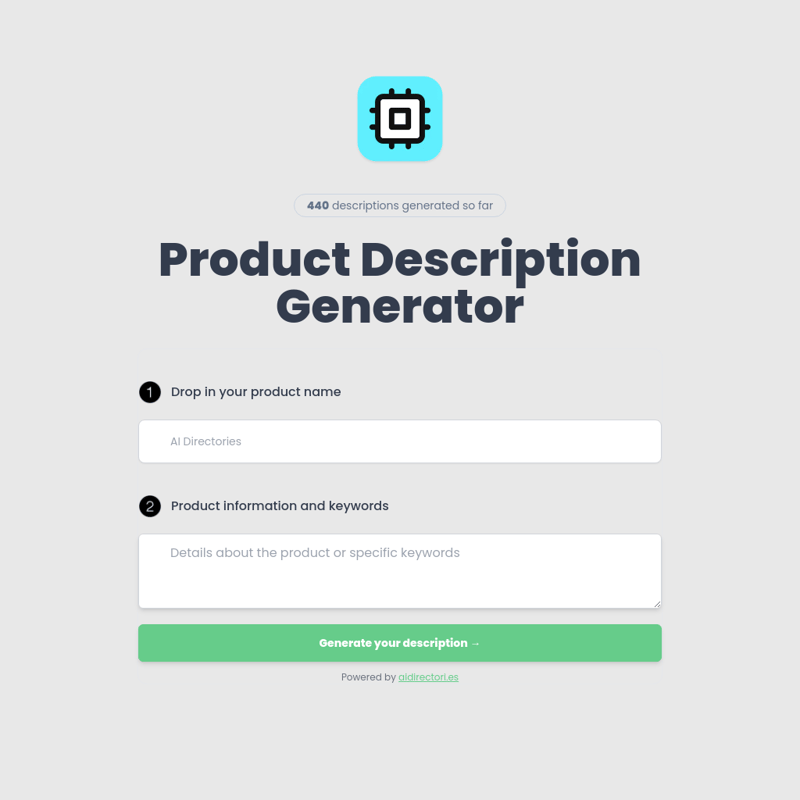 Product Description Generator by AIDirectories