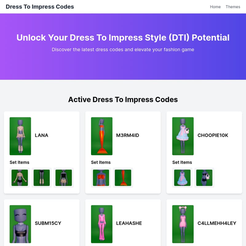 Dress To Impress Codes 