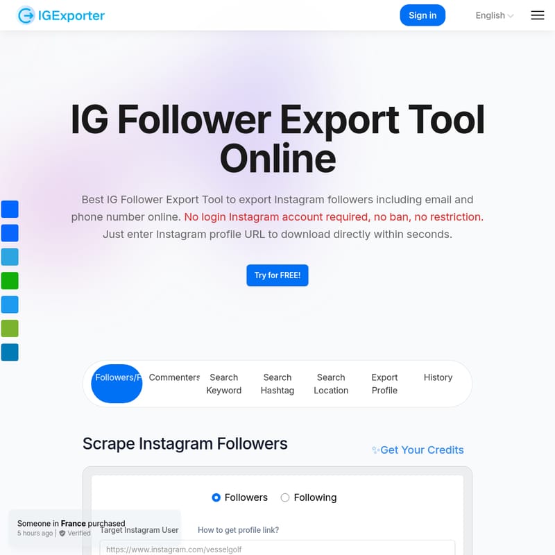 IG Follower Export Tool 