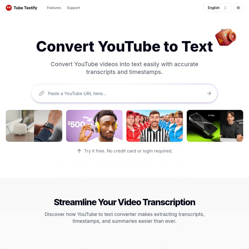 Tube Textify