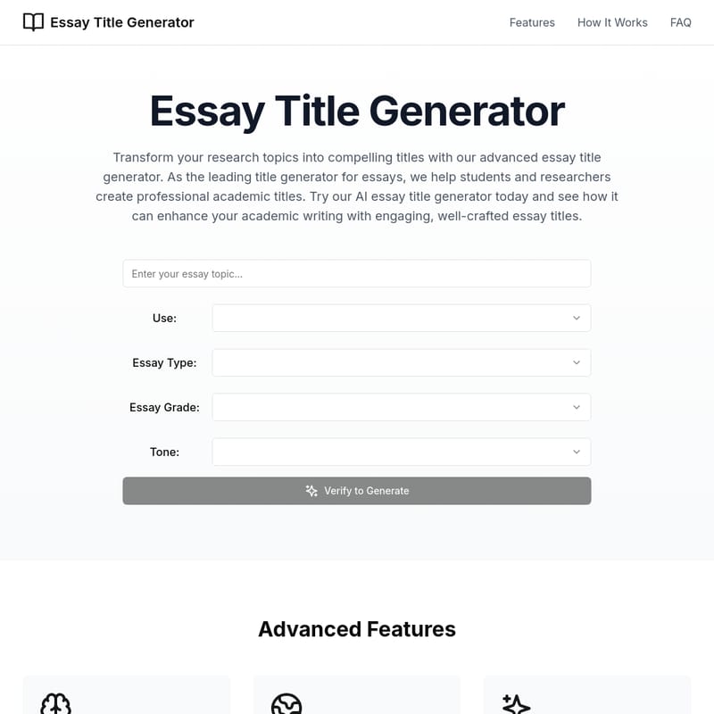 Essay Title Generator