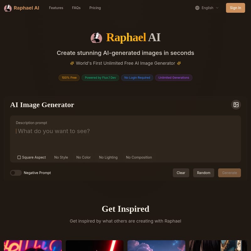 Raphael AI - AI Tool Screenshot and Interface Preview