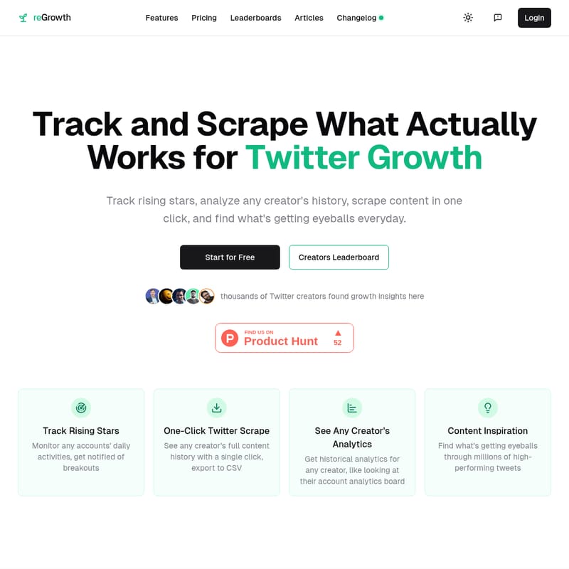 reGrowth - Track and Scrape What Actually Works for Twitter Growth