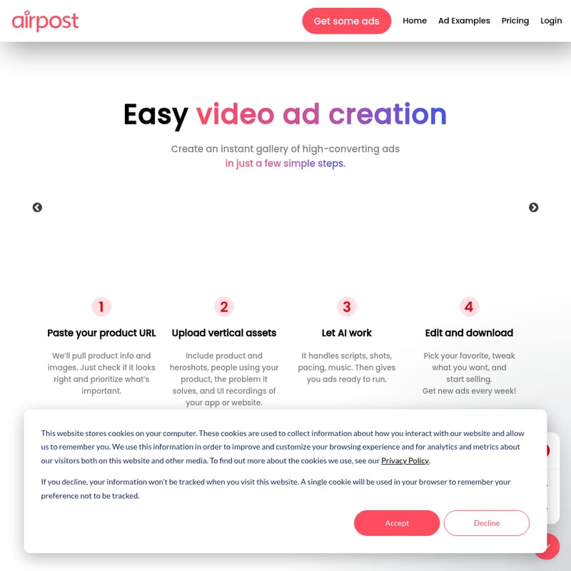 Airpost - Automated UGC video ad creative for growth marketers
