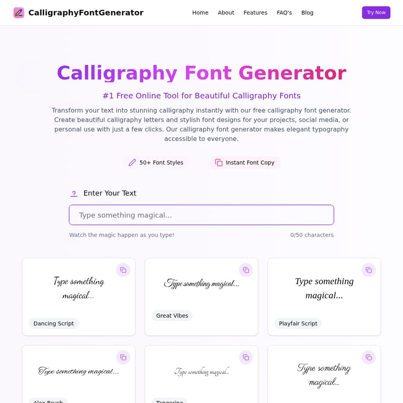 Calligraphy Font Generator
