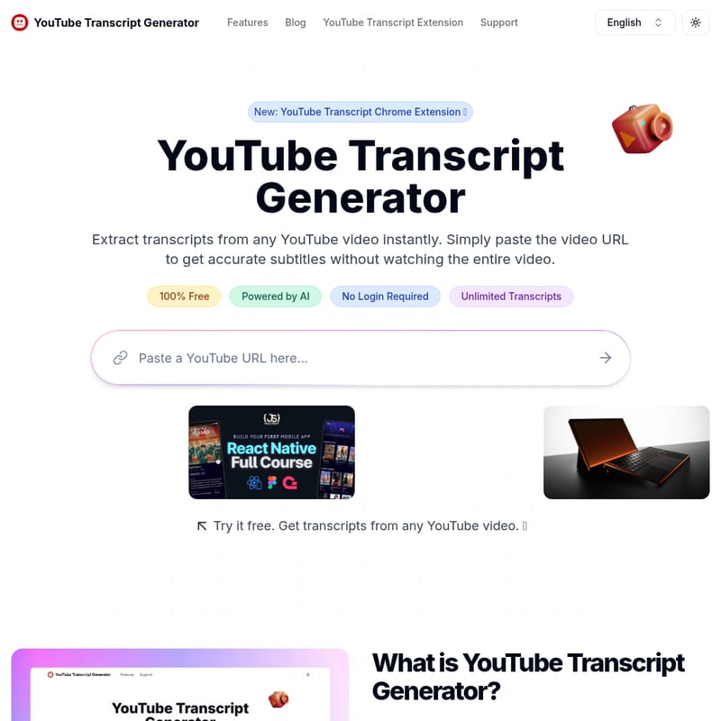 YouTube Transcript Generator