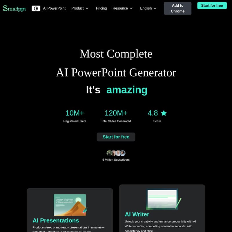 Smallppt: AI PowerPoint Generator & Slideshow Maker
