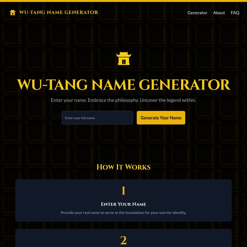 Wu-Tang Name Generator