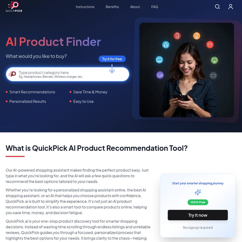 QuickPick.ai - Product Finder Tool