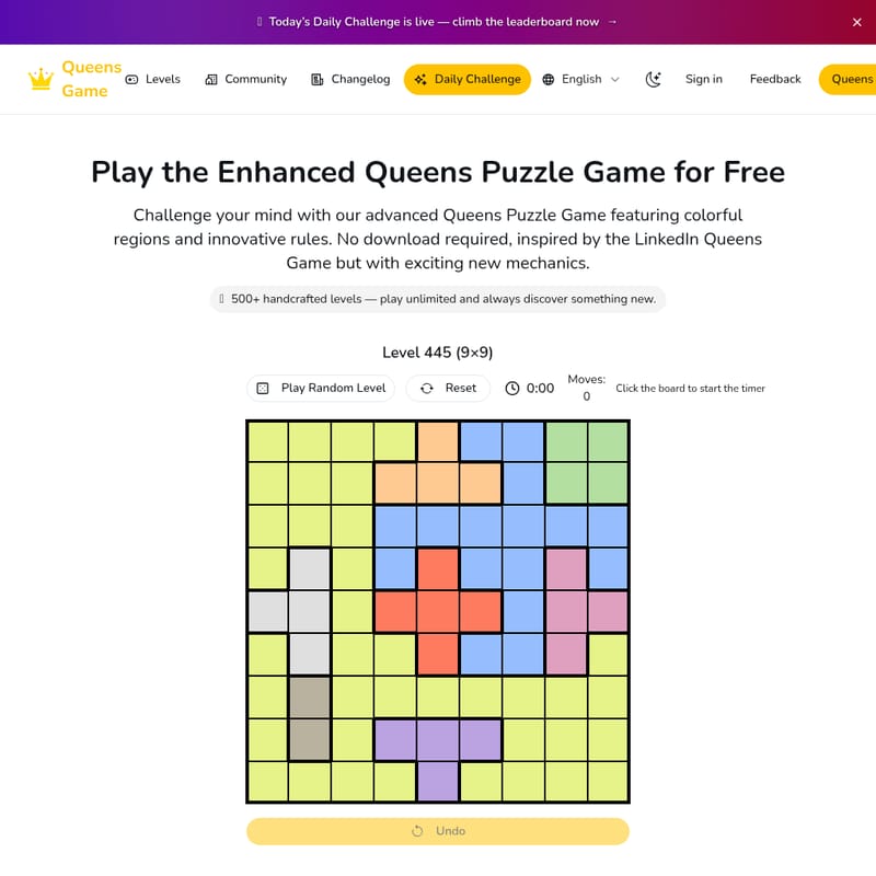 Enhanced Queens Game
