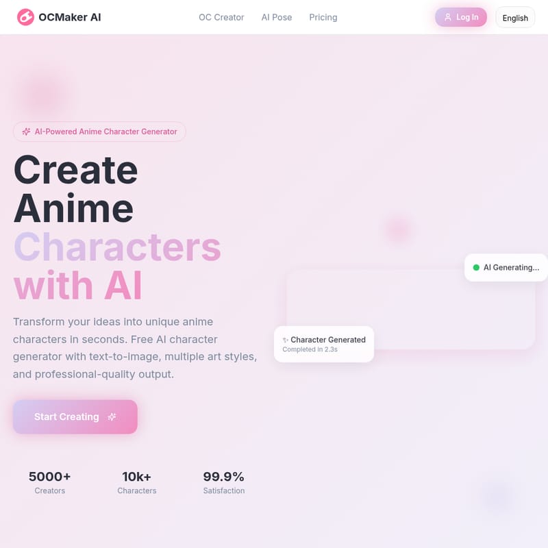 OCMaker AI - AI Tool Screenshot and Interface Preview