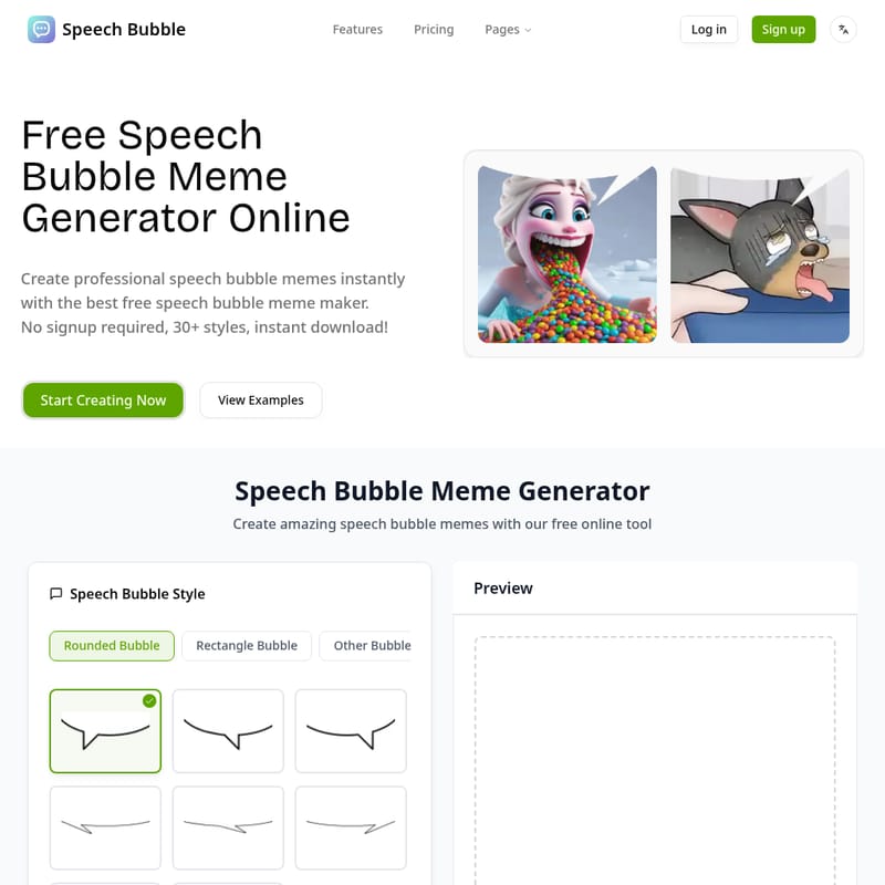 View speech bubble meme - Generator Memy z Dymkiem Mowy speech bubble meme - AI Tool Screenshot and Interface Preview