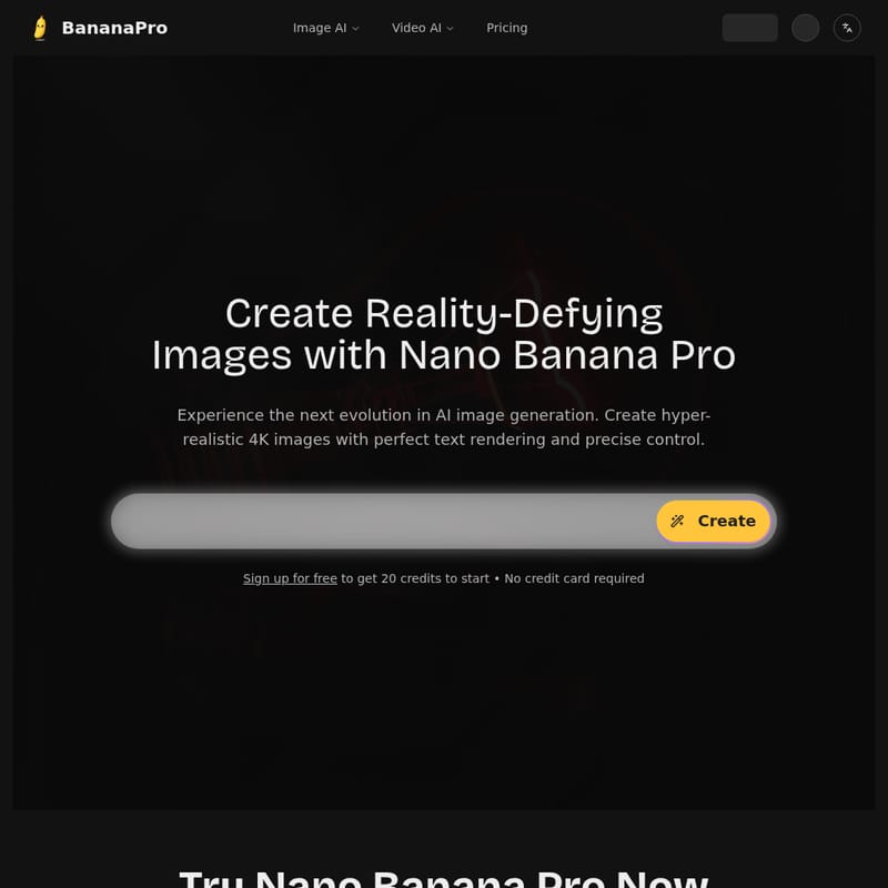 BananaPro - AI Tool Screenshot and Interface Preview