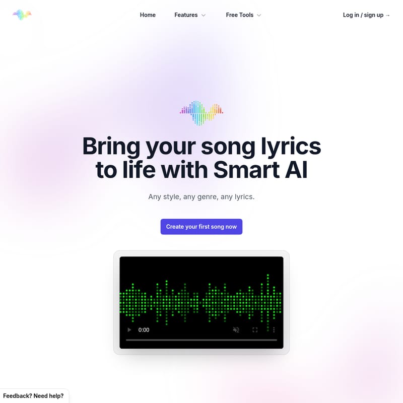 SongsAI.com - AI Tool Screenshot and Interface Preview