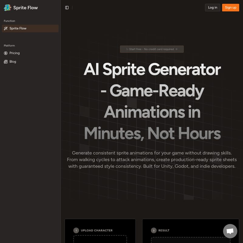 Sprite Flow - AI Tool Screenshot and Interface Preview