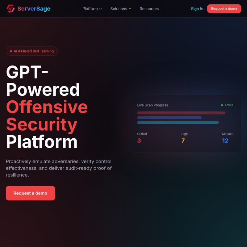 Serversage.ai - AI Tool Screenshot and Interface Preview
