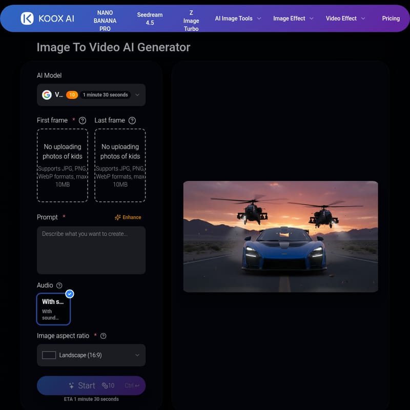 View KOOX AI - 画像を動画に変換するAIツール KOOX AI - AI Tool Screenshot and Interface Preview