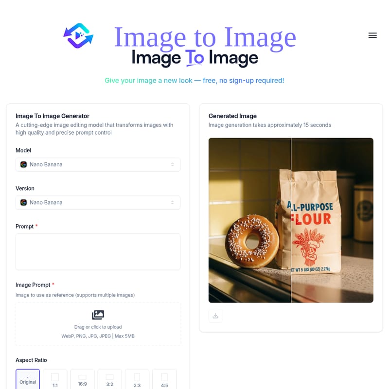 View Image to Image - Nano Banana Pro: AI-Powered Image Editing Suite Image to Image - AI Tool Screenshot and Interface Preview