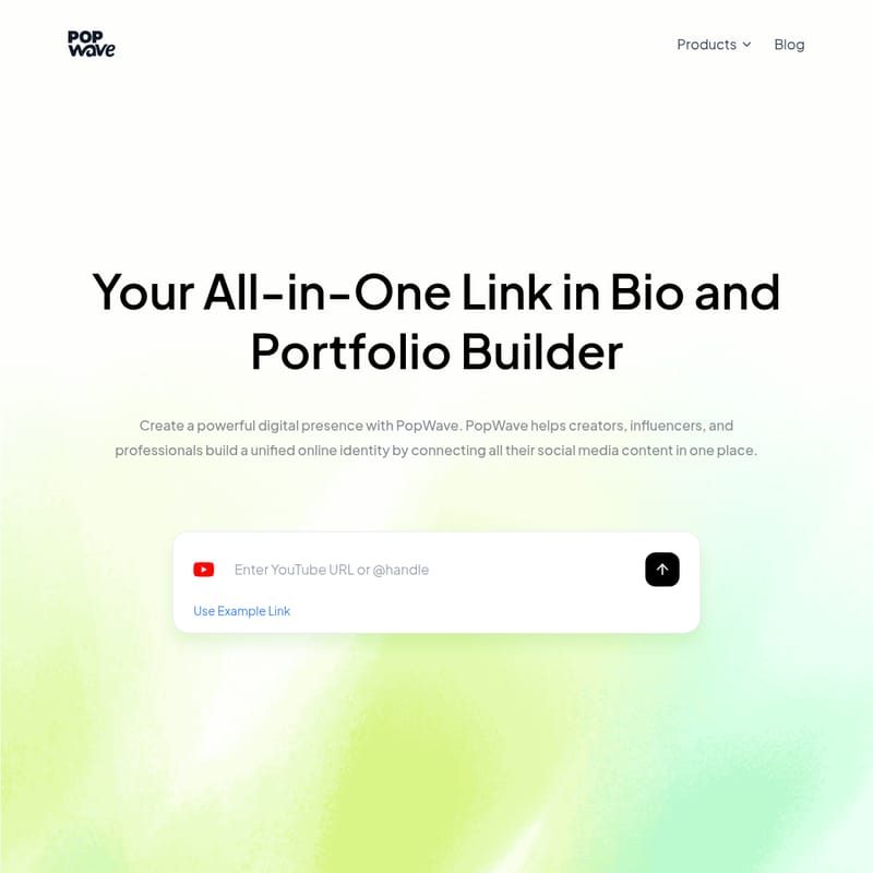 View popwave - PopWave - Constructeur de liens bio et portfolios tout-en-un popwave - AI Tool Screenshot and Interface Preview