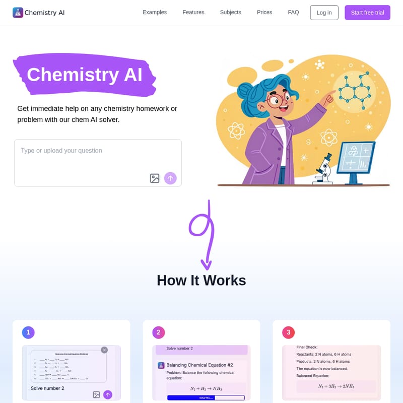 View Chemistry AI - Résolveur AI pour Chimie Chemistry AI - AI Tool Screenshot and Interface Preview